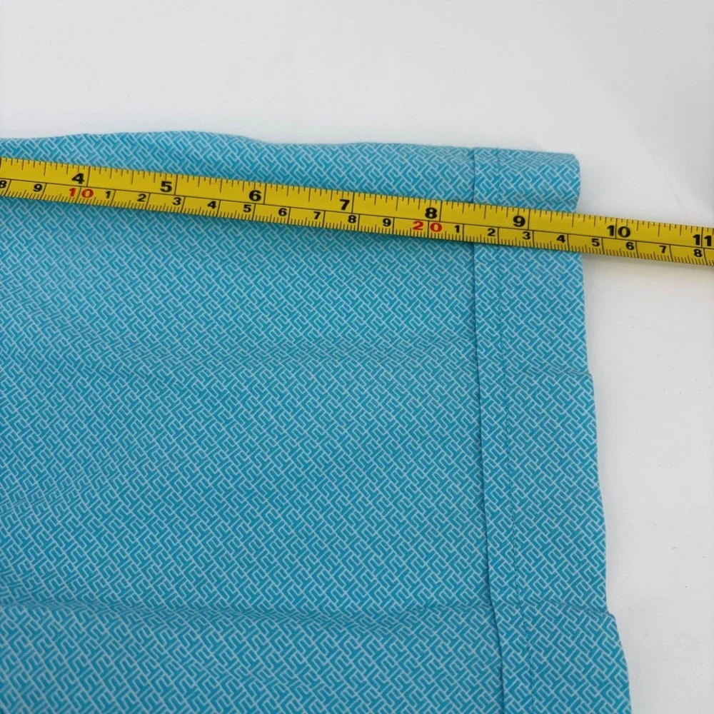 Banana Republic Men XL Teal Blue Geometric Short Sleeve Button Down Shirt Pocket